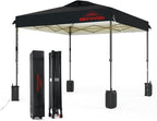 12x12 Pop Up Canopy, Easy Up Canopy Tent, Heavy Duty Tents for Parties, One Person Set Up Event Tent, Black
