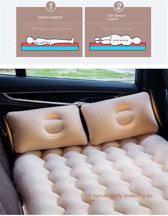 SUV Inflatable Bed, Car Camping Air Mattress, Cold-Resistant and Wear-Resistant Inflatable Mattress, Fast Inflatable Folding Bed, Multi-Functional Travel Sleeping Mat (Black Size 1)