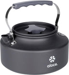 Alocs 0.8L Kettle Teapot, Portable Camping Coffee Pot, Hard-Anodized Aluminum Camping Kettle, Compact Tea Kettle for Stove Top, Outdoor, Hiking, Camping, Picnic and Traveling
