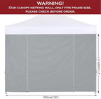 COOSHADE Instant Canopy SunWall 10x10 Canopy SideWall for Pop up Canopy Tent, 1 Pack Door Wall Only, Grey