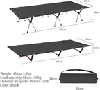 Folding Camping Cot Camping Bed Aluminum Alloy Folding Ultra-Light Lightweight Outdoor Camping Tent Break 4/3pcs Rods(80cm Balck A)