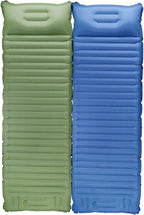 Camping Sleeping Pad Inflatable Mattress, Compact-Portable Lightweight Mat with Built-in Foot Mattress Twin Size Double with Pillow Built-in