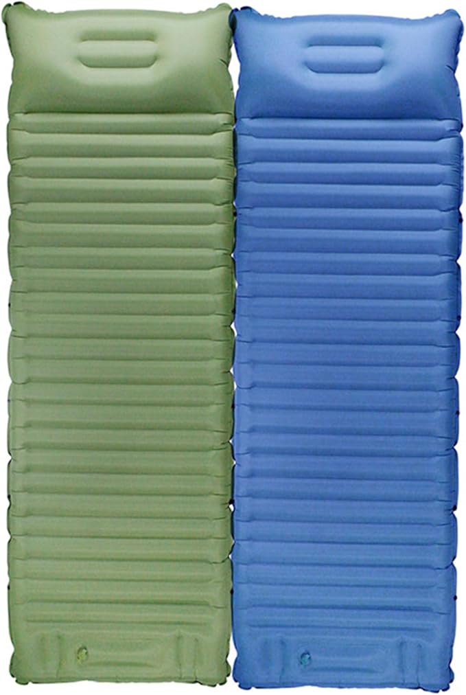 Camping Sleeping Pad Inflatable Mattress, Compact-Portable Lightweight Mat with Built-in Foot Mattress Twin Size Double with Pillow Built-in