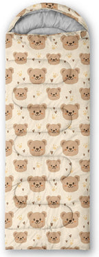 AILONEN Kawaii Panda Sleeping Bags,Lightweight & Waterproof,3 Season Warm & Cool Weather,Dreamy Purple Flower Animal Themed Sleeping Bags for Boys,Girls,Kids,Adults Travelling,Outdoors