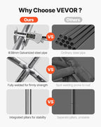 VEVOR Carport, 10 x 20 FT Outdoor Car Canopy, Potable Carport, Heavy Duty Galvanized Car Shelter, UV-Resistant & Water-Resistant, All-Season Protection, Storage Shed for Car Boat Motorcycle Grey