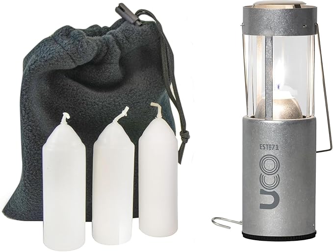 UCO Original Candle Lantern Value Pack with 4 Candles and Storage Bag, Original Collapsible Candle Lantern for Camping & Emergency Preparedness