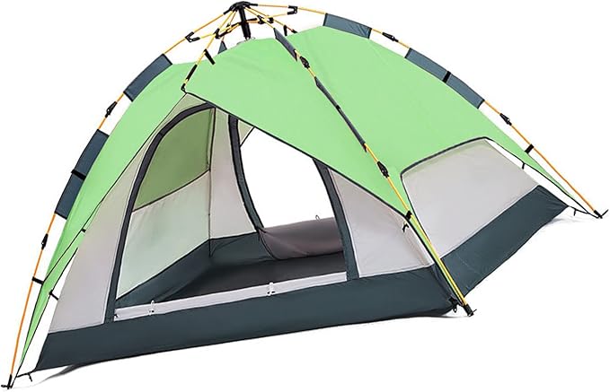 Camping Tent Oxford Cloth Automatic Pop Up Double Layer Family Tent for Hiking Traveling Backpacking Pink Professional Accessories for Use