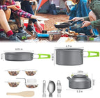 aiGear Camping Cooking Set Cookware Mess Kit with Storage Bag Pot Pan Set Camping Accessories for Outdoor Camping Hiking Picnic Portable and Lightweight Aluminum