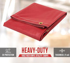 Mytee Products (2 Pack) 6' x 8' Heavy Duty Red 18oz Vinyl Utility Tarp Waterproof, Multipurpose, Cars, Boats, Campers, Pool Cover, Tent