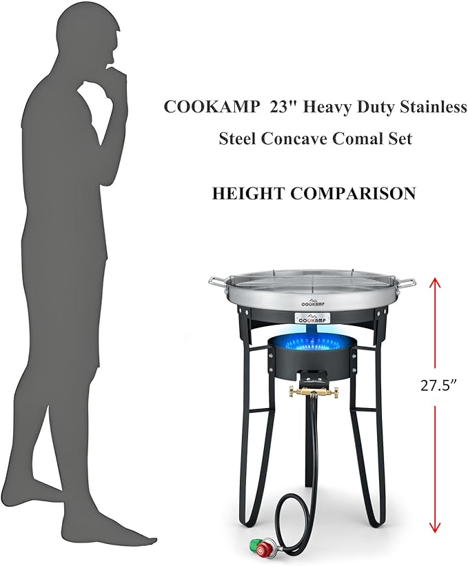Propane Burner for Outdoor Cooking (Concave Comal Set)