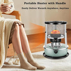 2 in 1 Portable Kerosene Heater & Stove, 9000 BTU, Non-Electric Indoor Outdoor Heater for Camping, Hunting, Cooking, Home, Garage, and Emergency Preparedness - Aquamarine