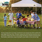 Eurmax USA Standard 10x10ft Patio Pop Up Canopy Tent for Outdoor Events Commercial Instant Canopies with Heavy Duty Roller Bag,Bonus 4 Canopy Sand Bags(Beige)