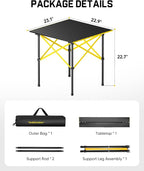 FanttikOutdoor Zeta V11 Pro Camping Table, Portable & Lightweight Folding Roll Up Table with Carry Bag, Ideal for Camping, BBQ, Picnic, Party, Outdoor Dining, Medium