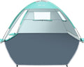 Glymnis Beach Tent Sun Shelter for 3 Person with UPF 50+ UV Protection, Lightweight & Easy Setup Beach Shade Canopy with Vent Windows & Zippered Door - Green