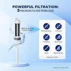 Membrane Solutions C3 Filtered Water Bottle, 32oz Stainless Steel Water Bottle with Replaceable UF+ACF Filter Cartridge, Portable Water Filter, Travel, Hiking & Camping for Drinking Water
