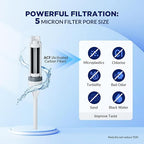 Filtered Water Bottle, Membrane Solutions C3 Water Bottle Filter with Replaceable ACFX2 Filter Cartridge, Portable Water Filter 36oz BPA-Free for Travel, Hiking & Camping Drinking use(Grey)