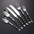 IKXO 24 Pieces Black Silverware Set, Black Flatware Set, Food-Grade Stainless Steel Cutlery Set for 4, Tableware Eating Utensils, Mirror Finished, Dishwasher Safe…