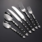 IKXO 36 Pieces Black Silverware Set, Black Flatware Set, Food-Grade Stainless Steel Cutlery Set for 6, Tableware Eating Utensils, Mirror Finished, Dishwasher Safe…