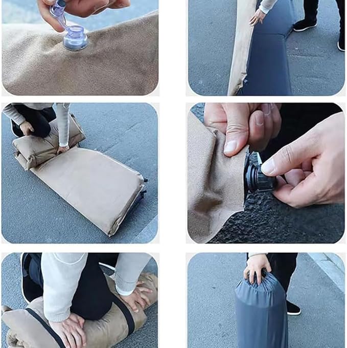 Car Inflatable Mattress, for Chevrolet Equinox/GMC Terrain Denali 2012-2017 Outdoor Camping Travel Portable Sleeping Pad AdjustableWear Resistant, Auto Accessories,C-Brown