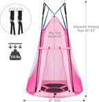 Costzon 2 in 1 Kids Detachable Hanging Chair Swing Tent Set, Hammock Nest Pod Hanging Swing Seat for Boys/Girls, Children Outdoor Indoor Swing Play House with Play Tent, Max Capacity 330 LBS (Pink)
