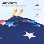 EAGLE PEAK Pop Up Canopy Tent with Wheeled Carry Bag, 8 Stakes, 4 Ropes, Easy Set Up Tent Canopy, 8x8 ft, American Flag