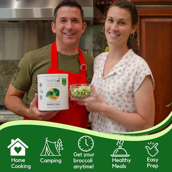 Ready Harvest Freeze Dried Food - Broccoli Florets | Emergency Food | Long-Term Storage | #10 Can | 25-Year Shelf Life | Cans Filled to the Top