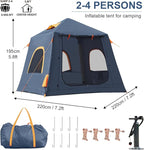Inflatable Tents for Camping,2/4 Person Easy Setup Blow Up Tents for 4 Seasons Waterproof InflatableTent for Camping, Air Glamping Tents for Camping Adult