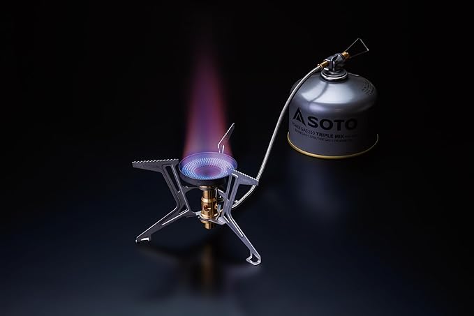 SOTO Fusion Trek Detachable Compact & Portable Camping Gas Stove with Micro Regulator Valve System, Wind-Resistance Backpacking Stove for Outdoors, Hiking, Cooking - Shipped Empty