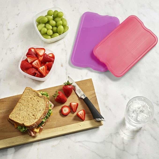 Cool Coolers by Fit & Fresh, Reusable & Long-Lasting XL Slim Ice Packs, Cold Packs for Cooler,Freezer Packs for Lunch Boxes Cooler Accessories for Lunch, Camping, Beach, and Work, 8PK, Multicolored