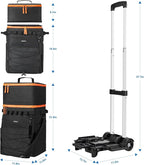 Odoland 48/72 Can Rolling Cooler Bag with Wheels & Handle, Collapsible Insulated Ice Chest for Beach, Camping & Tailgating - Portable Travel Soft Cooler on Wheels, Collapses for Easy Storage