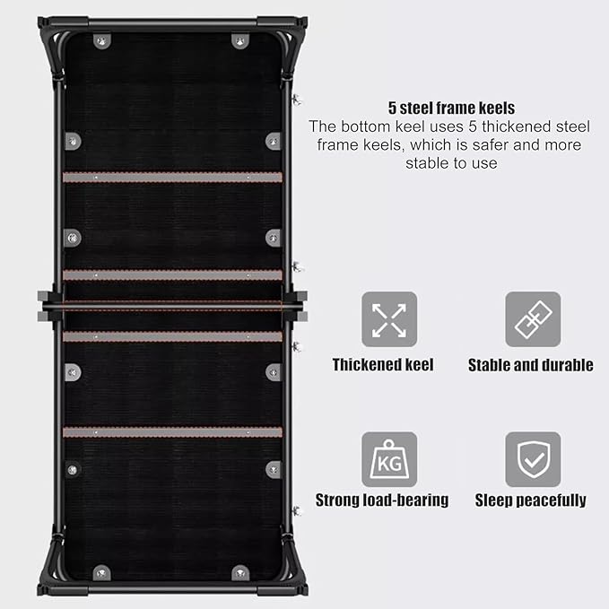 Roller Skating Shoe Design Camping Cot, Portable Folding Bed for Travel/Room/Office/Home Nap, Folding Cot with Mat for Adults