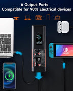 J&J EASIER, FASTER Laptop Power Bank with AC Outlet 110V/100W, 140W Super Fast Charging USB-C, 27000mAh Portable Laptop Charger, Power Bank for Camping Home use, Battery Backup for WiFi Router CPAP