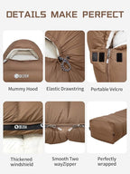 0 Degree Sleeping Bag for Adults 650 Fill Power Down Sleeping Bag for Cold Weather -20F / -8F / 0F / 10F Large Lightweight