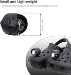 Vergissm Rechargeable Headlights Compatible with Croc, 2 PCs LED Lights, Waterproof Hands Free Flashlights for Kids Adults, Novelty Shoe Lights for Camping, Dog Walking (Black)