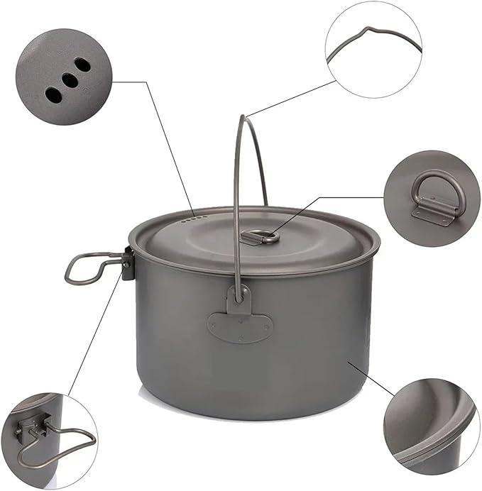 Compatible for Widesea Titanium Cookware Set, Outdoor Camping Tableware with Pot for Picnic, Hiking and Trekking