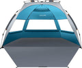 OutdoorMaster Beach Tent Sun Shelter for 3-4 Person, Pop Up Beach Tent Easy Setup with Sandbags, Portable Sun Shade Canopy with Carrying Bag for Beach & Outdoor, UPF50+ UV Protection, Family Size