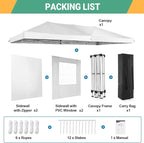 COBIZI Canopy 10x20 Pop Up Canopy Tent with 6 Sidewalls Easy Pop Up Tent 10x20 Waterproof Commercial Instant Shelter UPF 50+ Portable Gazebo Wedding Tents for Parties Carport Vender Events