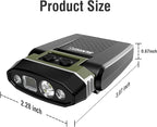 SUNREI 1800mAh Rechargeable 300 Lumen LED Headlamp with Motion Sensor, 5 Light Modes, 120° Rotatable Clip-On Hat Light with Headband, Type-C Port, Ideal for Running, Camping, Hiking, and Work
