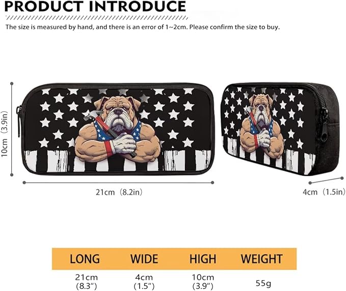 3 Pieces American Flag and Cool Dog Pattern School Bag Set for Boys, Students Book Bag with Large Capacity Lunch Box Pencil Case, Bags Set for Picnic Hiking Camping