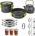 Camping Cooking Set Cookware Travel Tableware Outdoor Picnic Teapot for 2-3 Peaple Non-Stick Pots Assorted Sets