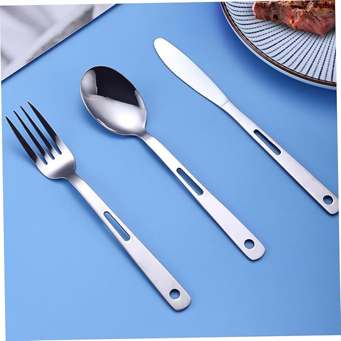 Yardwe 1set Camping Cutlery Portable Stainless Steel Utensils for Outdoor Activities and Lightweight Tableware for Bbq Picnic Hiking and Camping