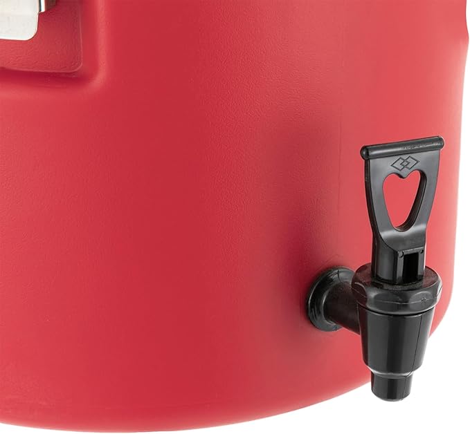 Insulated Beverage Cooler, 5 Gallon Commercial Cold Hot Drink Dispenser, Thermal Container with 304 Stainless Steel Interior Spout, Portable Cooler for Camping Parties Outdoors (Red)