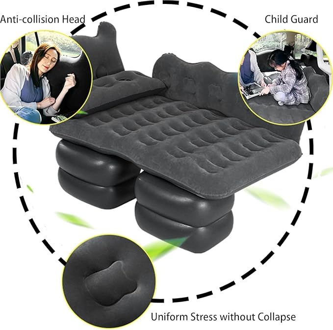 Car Air Mattress for, Travel Bed, Camping Bed Cushion, Inflatable Vehicle Air Cot, Portable Sleeping Pad, Inflatable Mattress,Beige