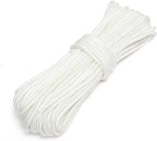 Nylon Rope, 1/3 inch 50FT Nylon Poly Rope Utility Cord Strong Polyester for Camping, Hiking, Clothesline, Tie, Flag Pole, Marine, Outdoor Swing (8mm White)