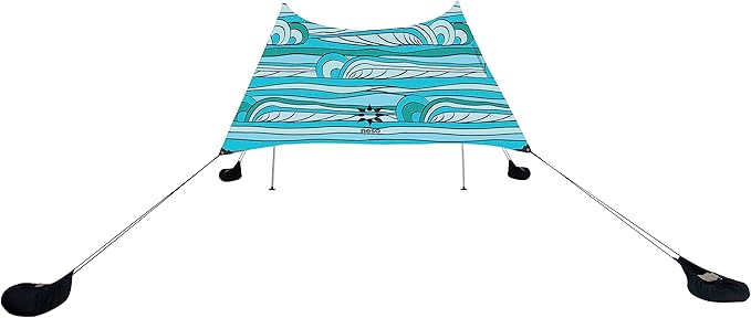 Neso Grande Portable Beach Tent Sun Shelter - Lightweight Beach Shade Canopy - Easy Setup for Family Outings - Patented Reinforced Corners - UPF 50+ Sun Protection - 7ft Tall, 9 x 9ft
