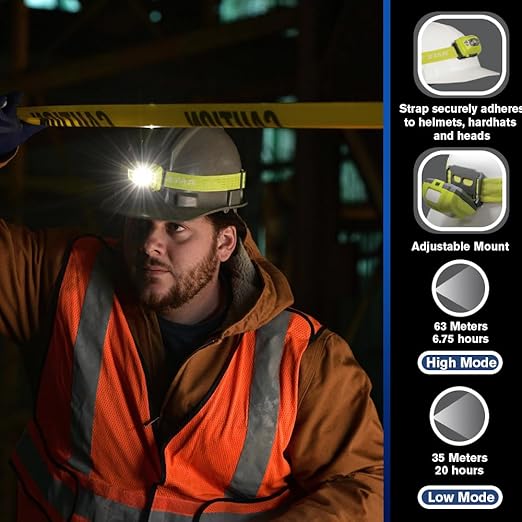 BRIGHT STAR LED Headlamp – Intrinsically Safe, Hands‑Free Safety Headlight, IPX4 Water‑Resistant, Multi‑Mode LED, 120+ Hour Runtime, Emergency Headlamp with Batteries Included