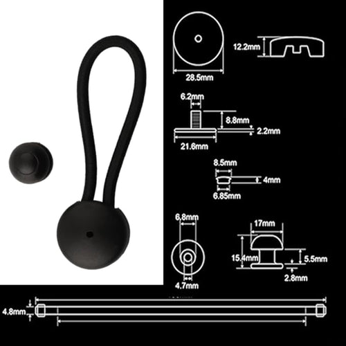 5 Pack Shock Cord Fastener Bungee Cord Clips With Adjustable Knob For Tent Boat Cover Canvas Marine Truck RV Trailer Accessories Nylon Rubber Material 13Cm Stretch Length(black)