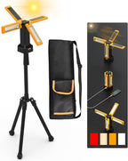 13200mAh Rechargeable Solar Work Light with Folding Stand and Carrying Bag, AODOO 8000 Lumen Stepless Dimmable , White/Warm/Nature White/RED(SOS) with Detachable Tripod (Orange)