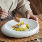Camping Plates Serve Plate Tray Dinner Plate Creative Tableware Ceramic Commercial Kitchen Tableware Plate Decorative Plate(Large)