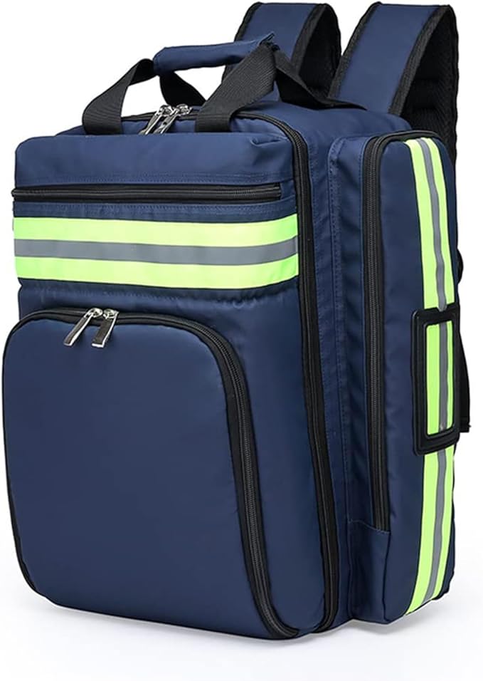 Empty First Aid Bag Emergency Responder Trauma Bag First Aid Kit Bag Large Medical Backpack for Travel Camping Cycling Outdoor Survival First Aid(Blue)